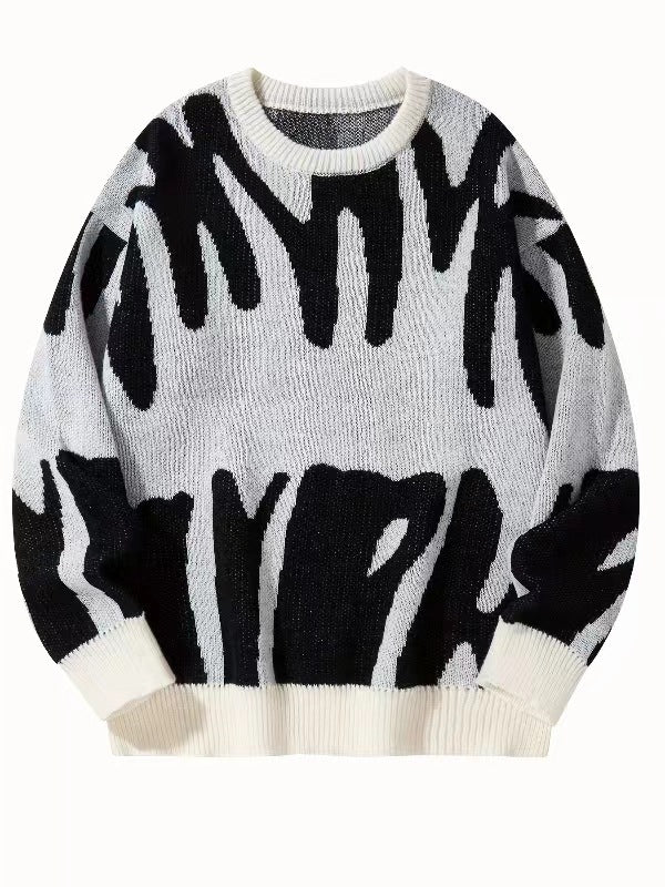 Men's Streetwear Graphic Crew Neck Sweater | Oversized