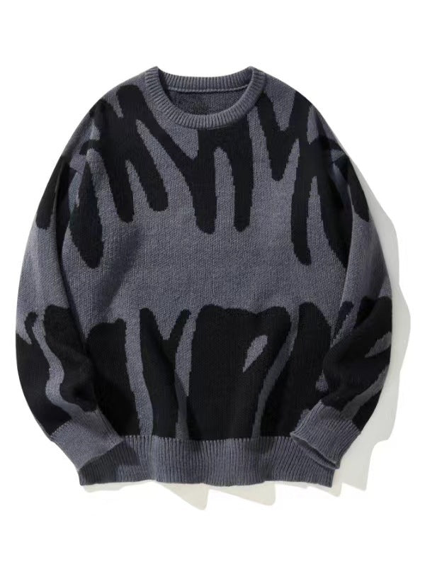 Men's Streetwear Graphic Crew Neck Sweater | Oversized