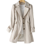 Women's Elegant Notch Lapel Trench Coat | Tailored