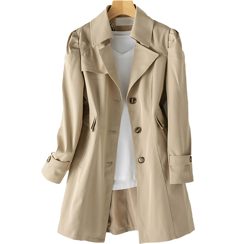 Women's Elegant Notch Lapel Trench Coat | Tailored