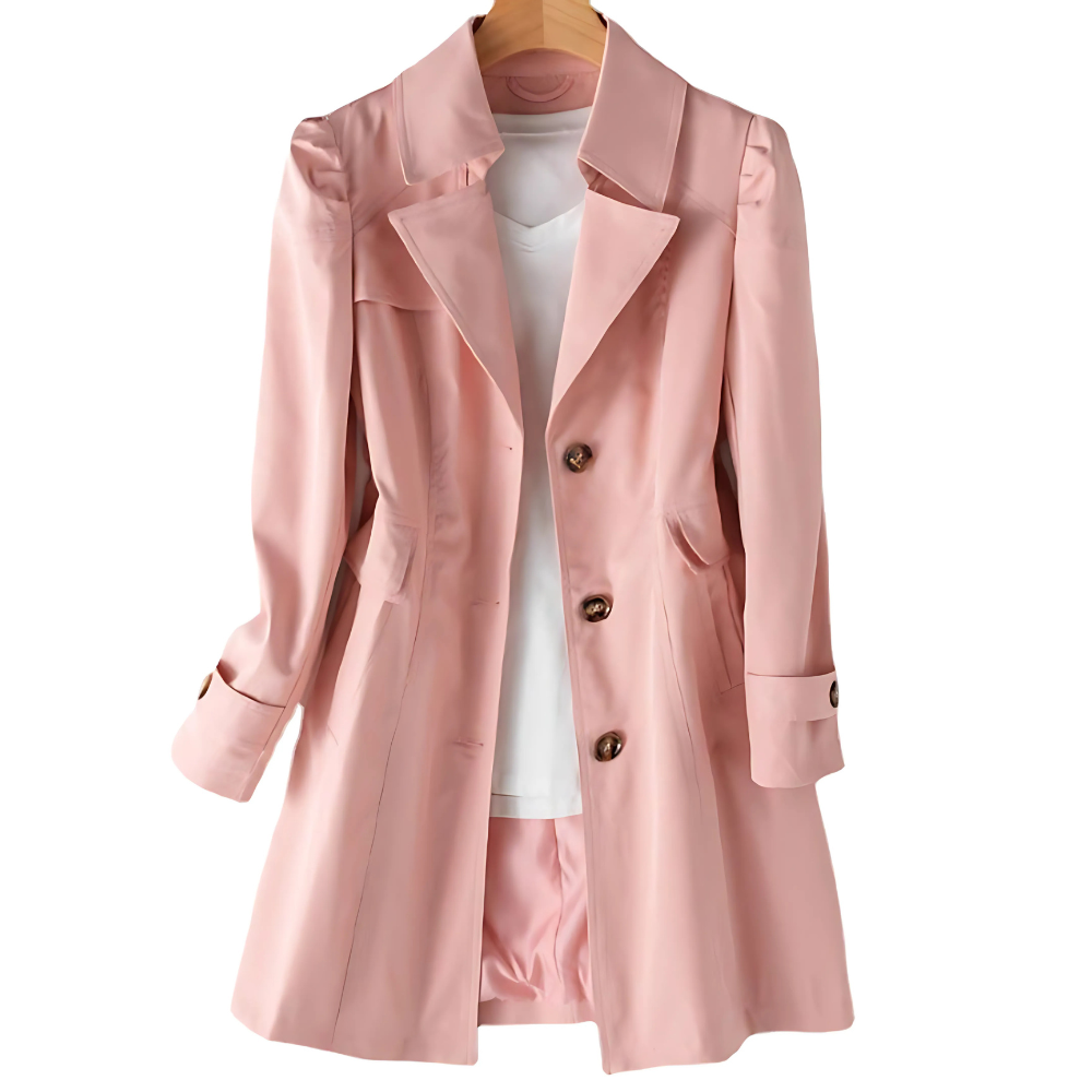 Women's Elegant Notch Lapel Trench Coat | Tailored
