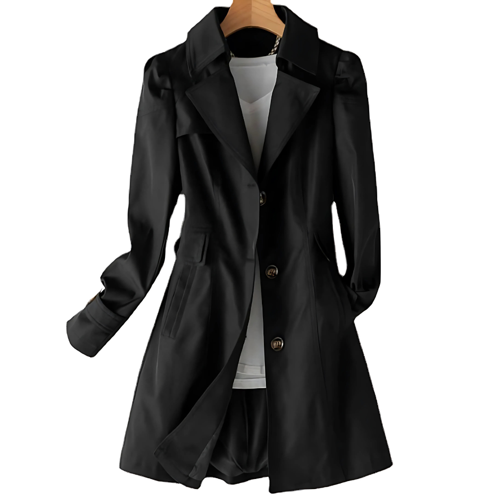 Women's Elegant Notch Lapel Trench Coat | Tailored
