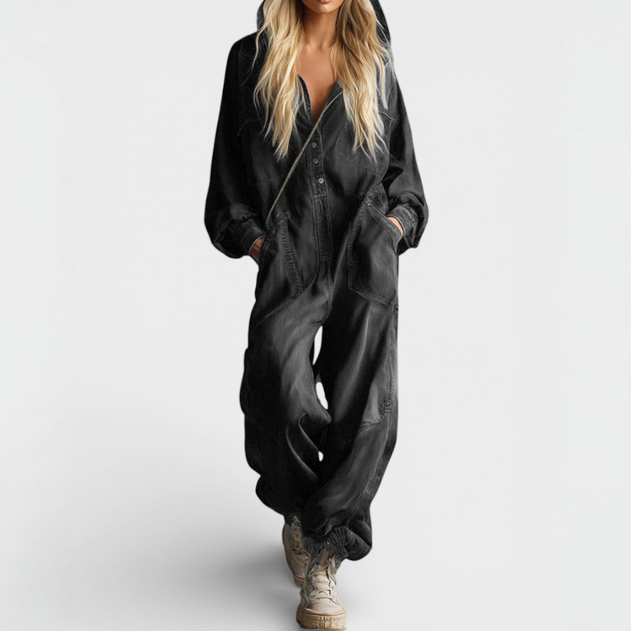 Women's Casual Streetwear Style Jumpsuit | Hooded