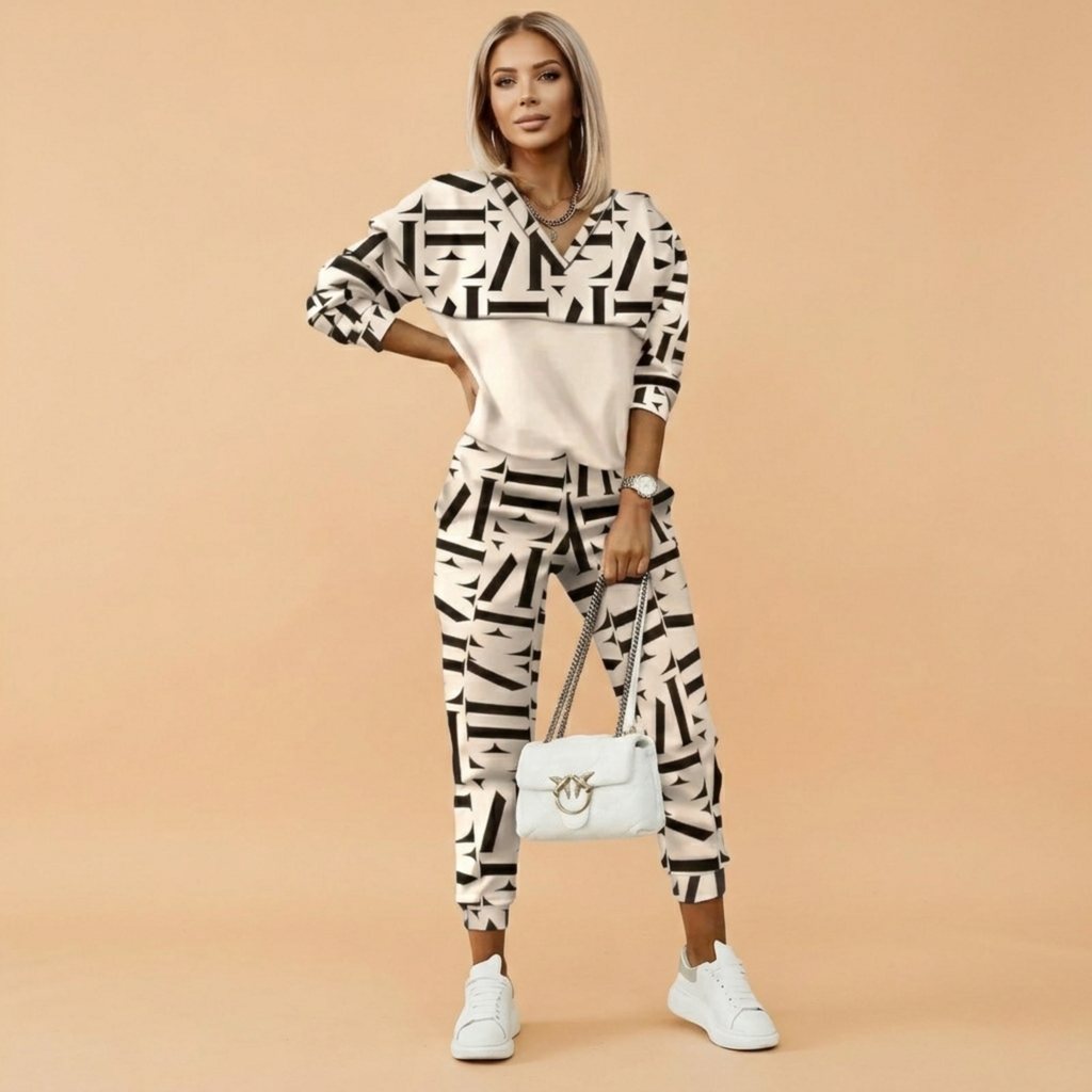 Women’s Geometric Print Casual Set | Two Piece