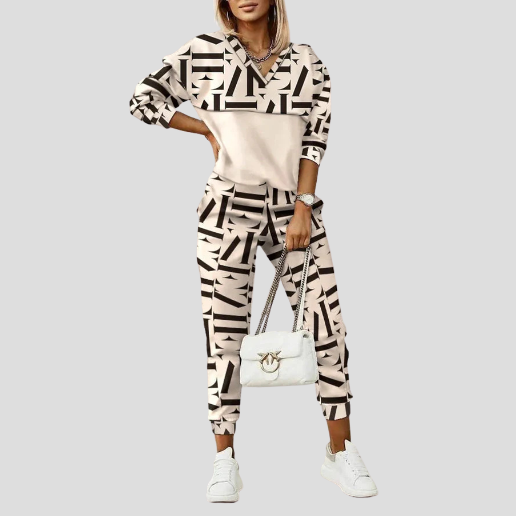 Women’s Geometric Print Casual Set | Two Piece