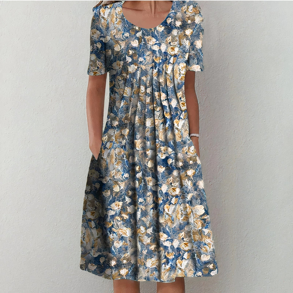 Women's Floral Printed Flared A-Line Summer Dress | Midi