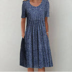 Women's Floral Printed Flared A-Line Summer Dress | Midi