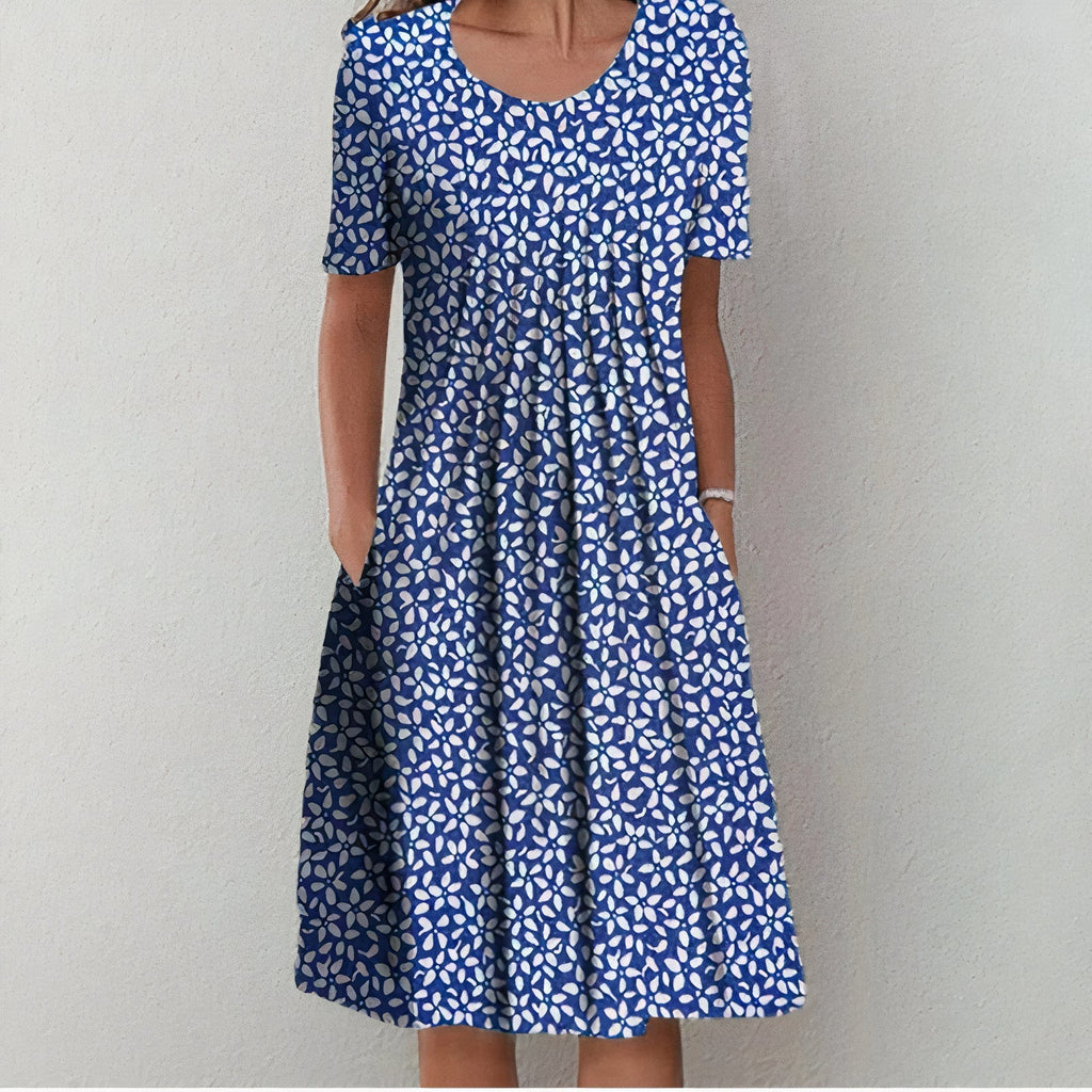 Women's Floral Printed Flared A-Line Summer Dress | Midi