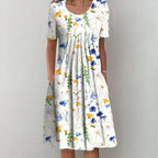 Women's Floral Printed Flared A-Line Summer Dress | Midi