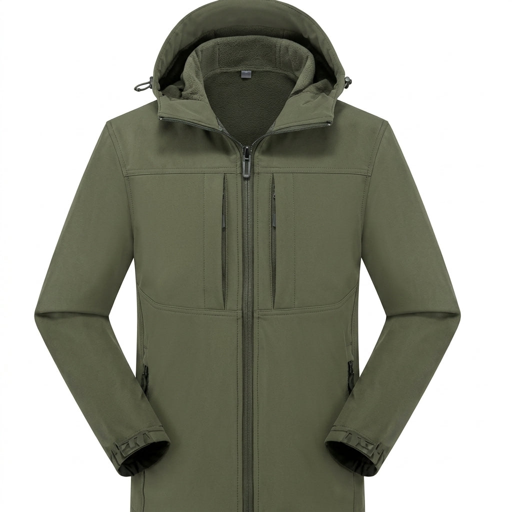 Men's Winter Long Sleeve Hooded Jacket | Zip Up