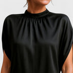 Women's Black Mock Neck Evening Party Dress | Mini