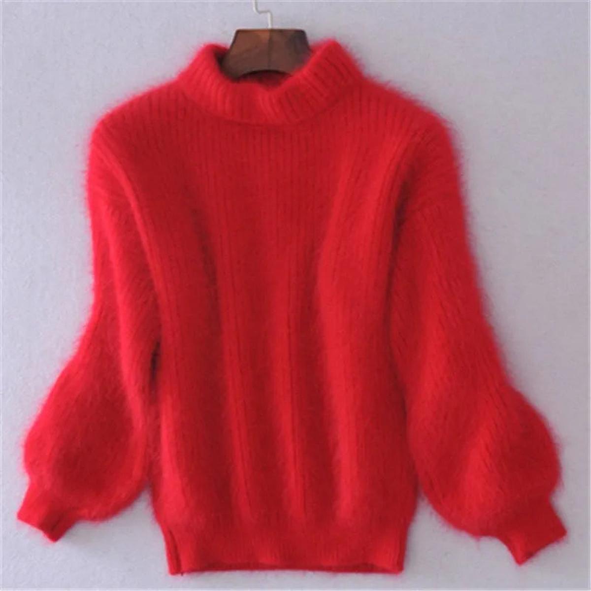 Women's Winter Knitted Sweater | Mock Neck