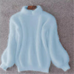 Women's Winter Knitted Sweater | Mock Neck