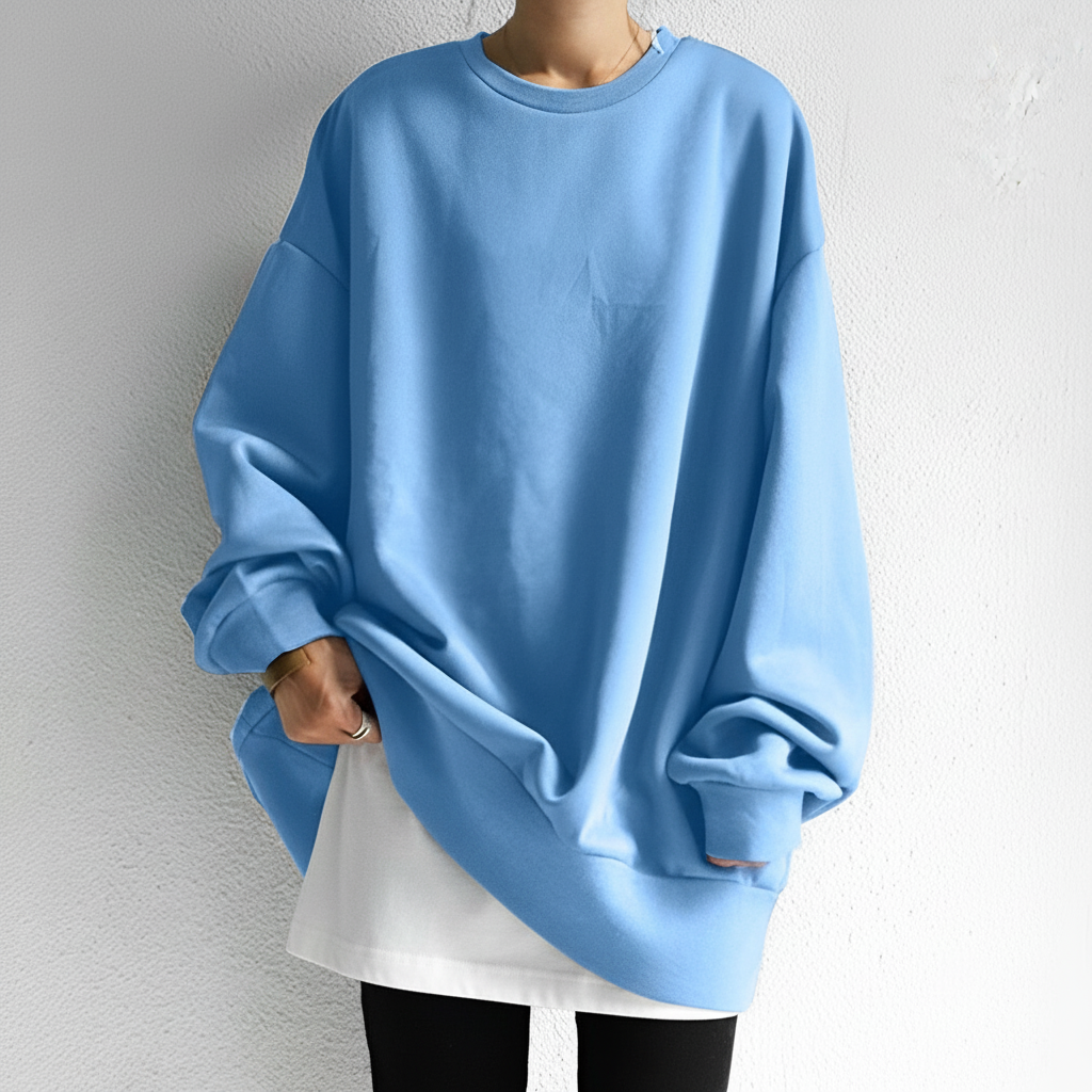 Women’s Stylish Crew Neck Sweatshirt | Dropped Shoulders