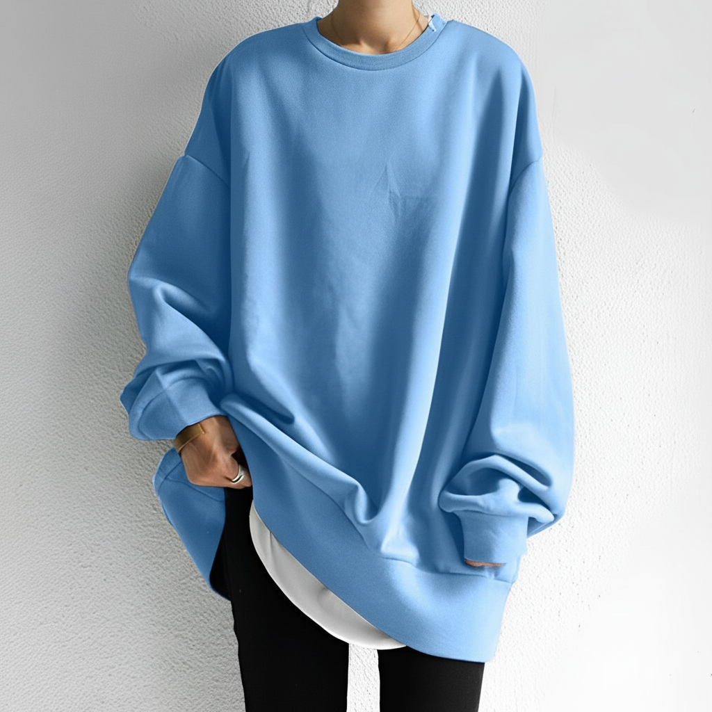 Women’s Stylish Crew Neck Sweatshirt | Dropped Shoulders