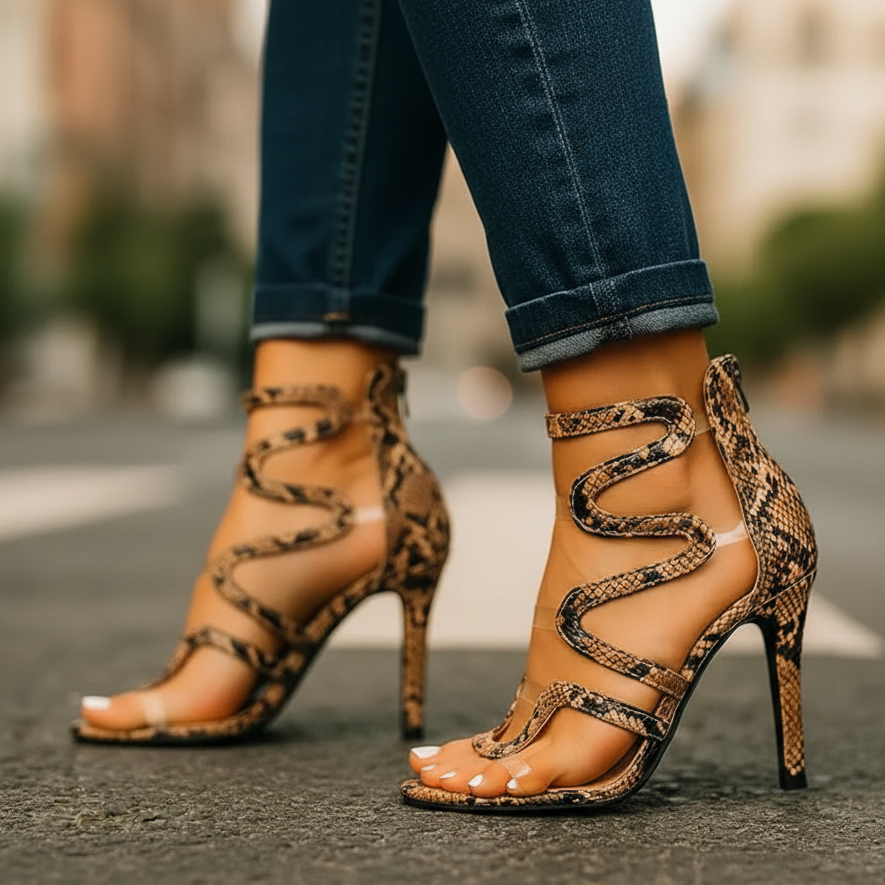 Women's Cutout Textured Heels | Stylish