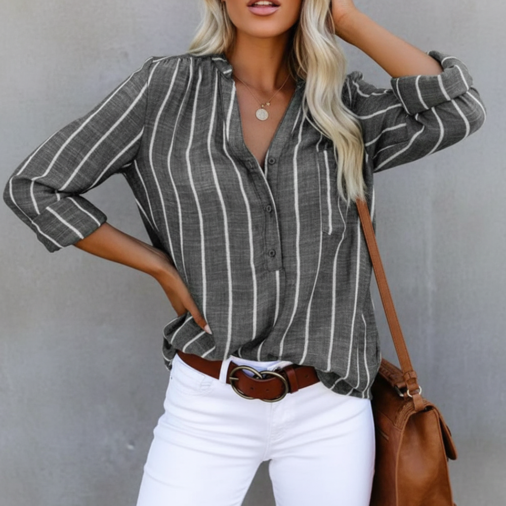 Women's Striped Summer Shirt | Long Sleeves