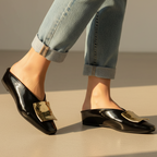 Women's Elegant Square Toe Flats | Slip On