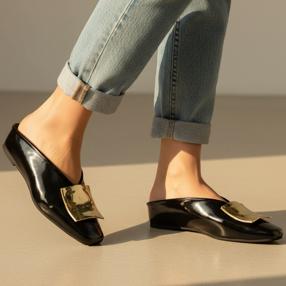 Women's Elegant Square Toe Flats | Slip On