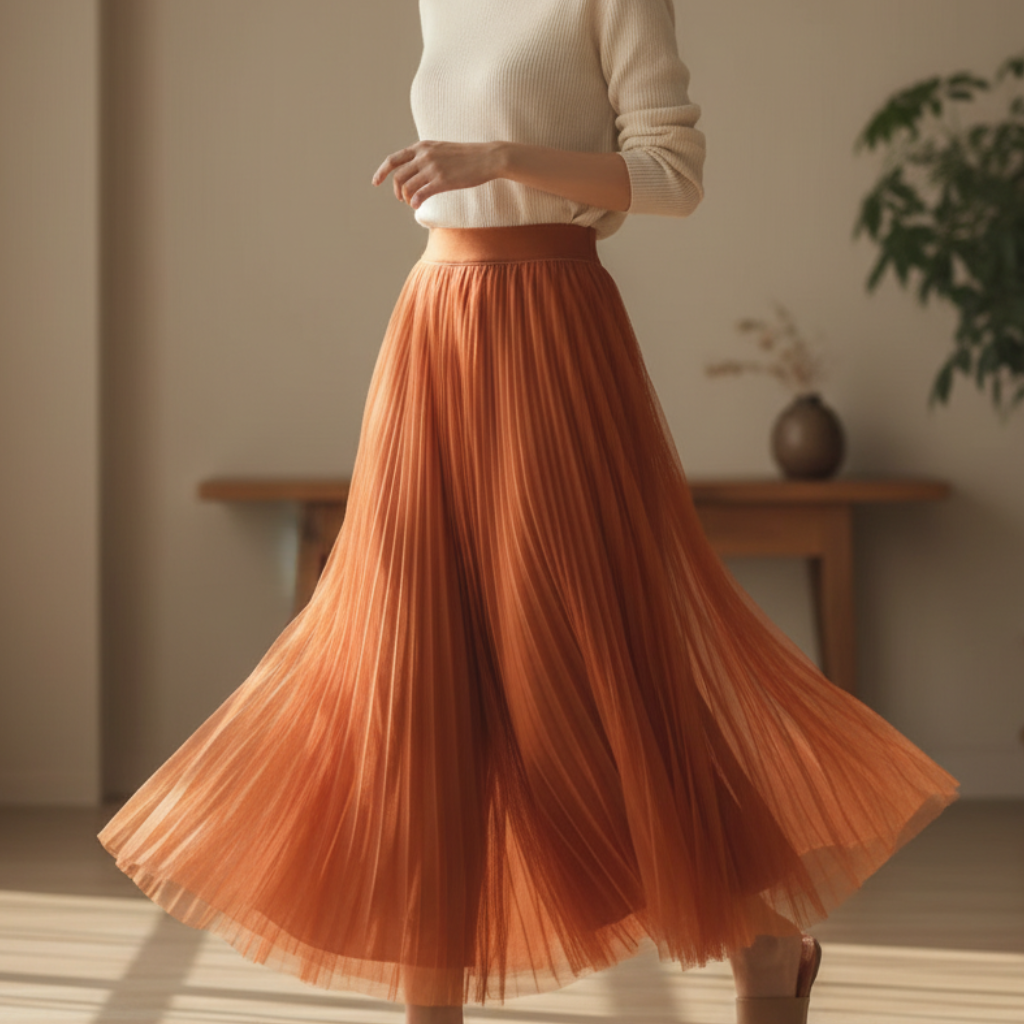 Women's Elegant Pleated Skirt | Midi