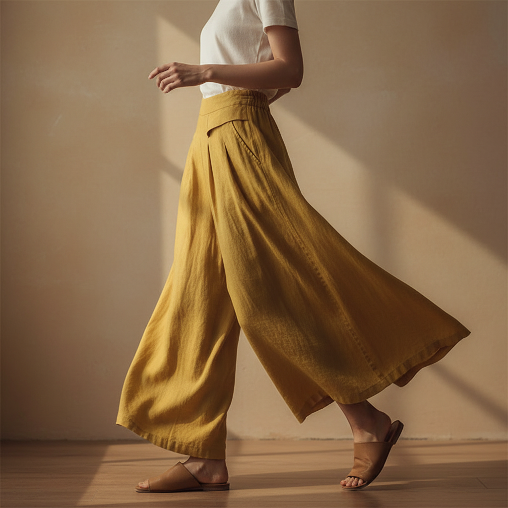 Women's Casual Wide Leg Trousers | Cropped
