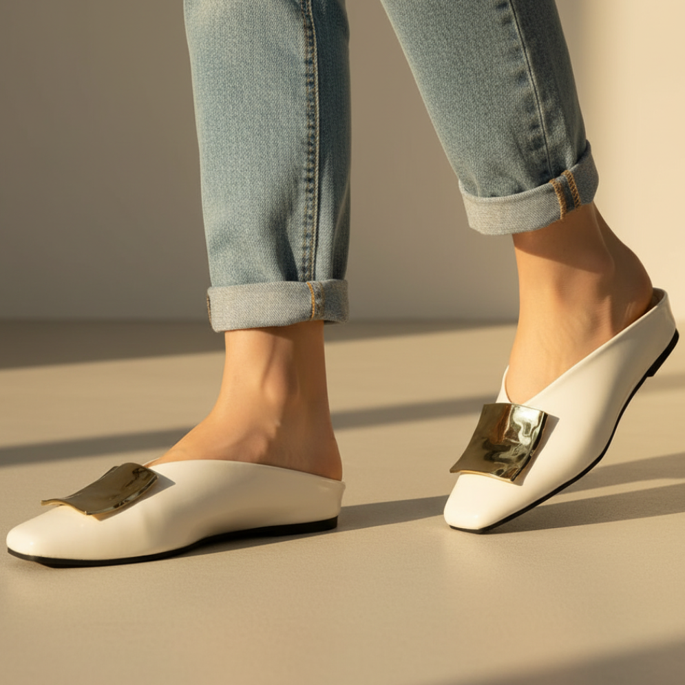 Women's Elegant Square Toe Flats | Slip On