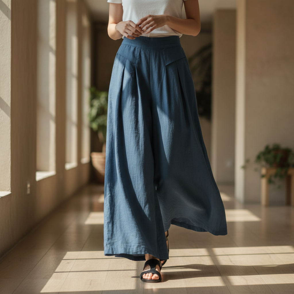 Women's Casual Wide Leg Trousers | Cropped
