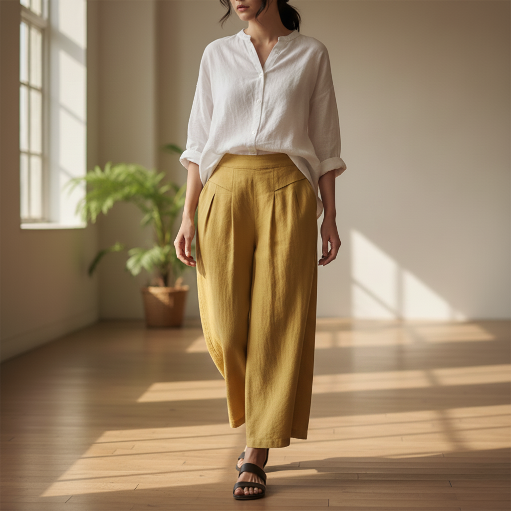 Women's Casual Wide Leg Trousers | Cropped