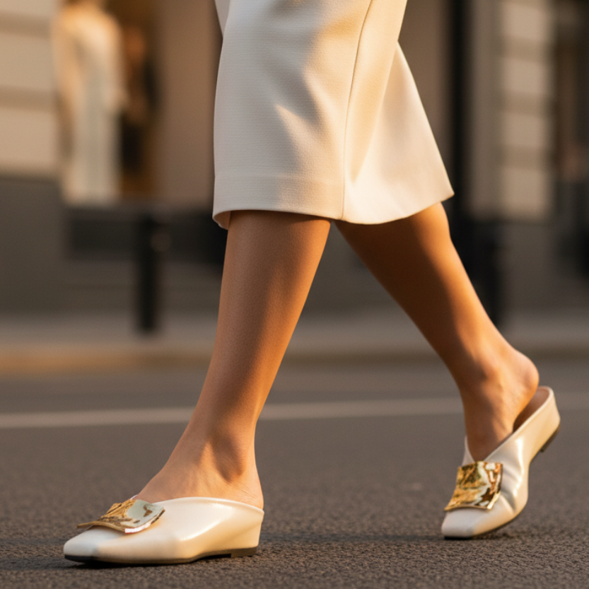 Women's Elegant Square Toe Flats | Slip On