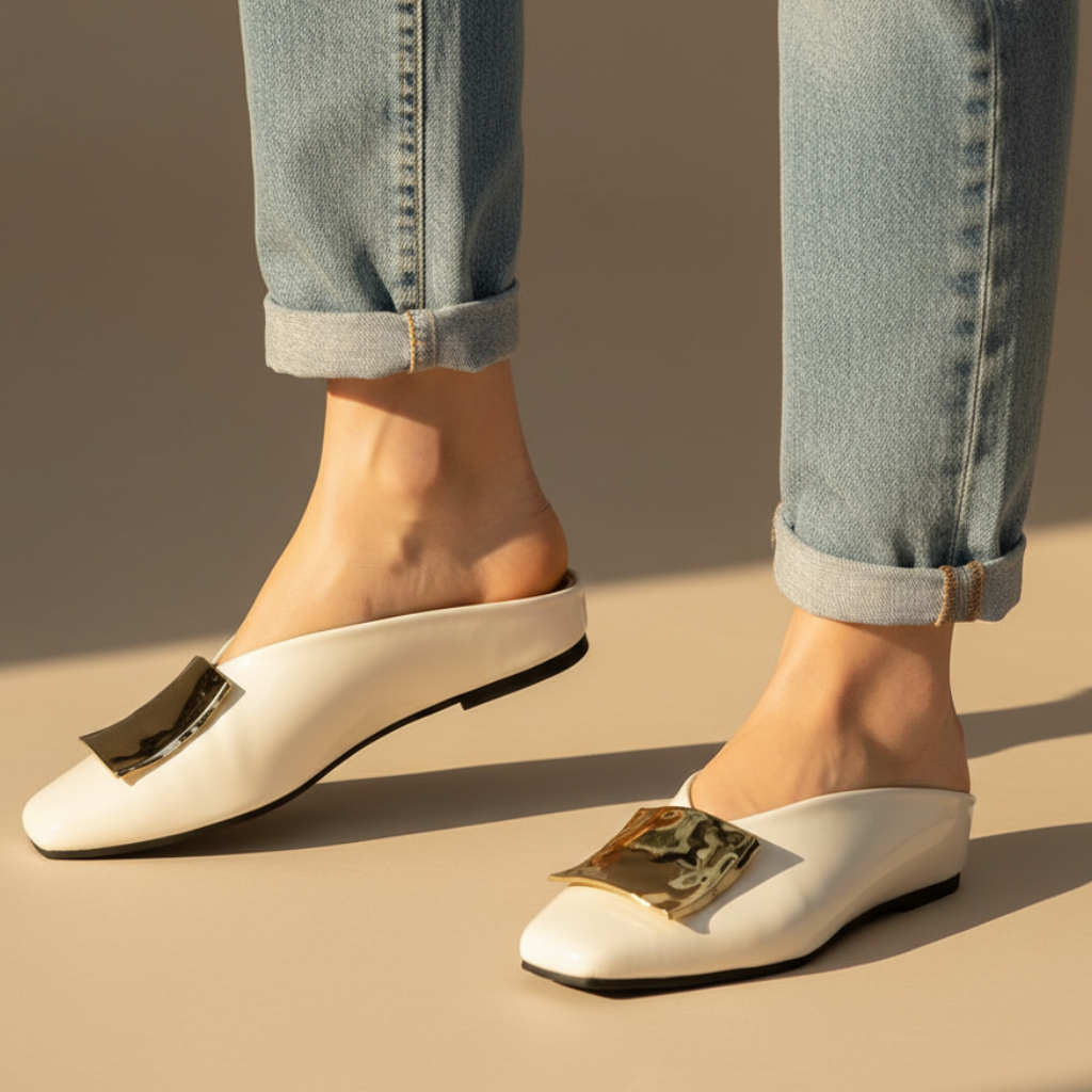 Women's Elegant Square Toe Flats | Slip On