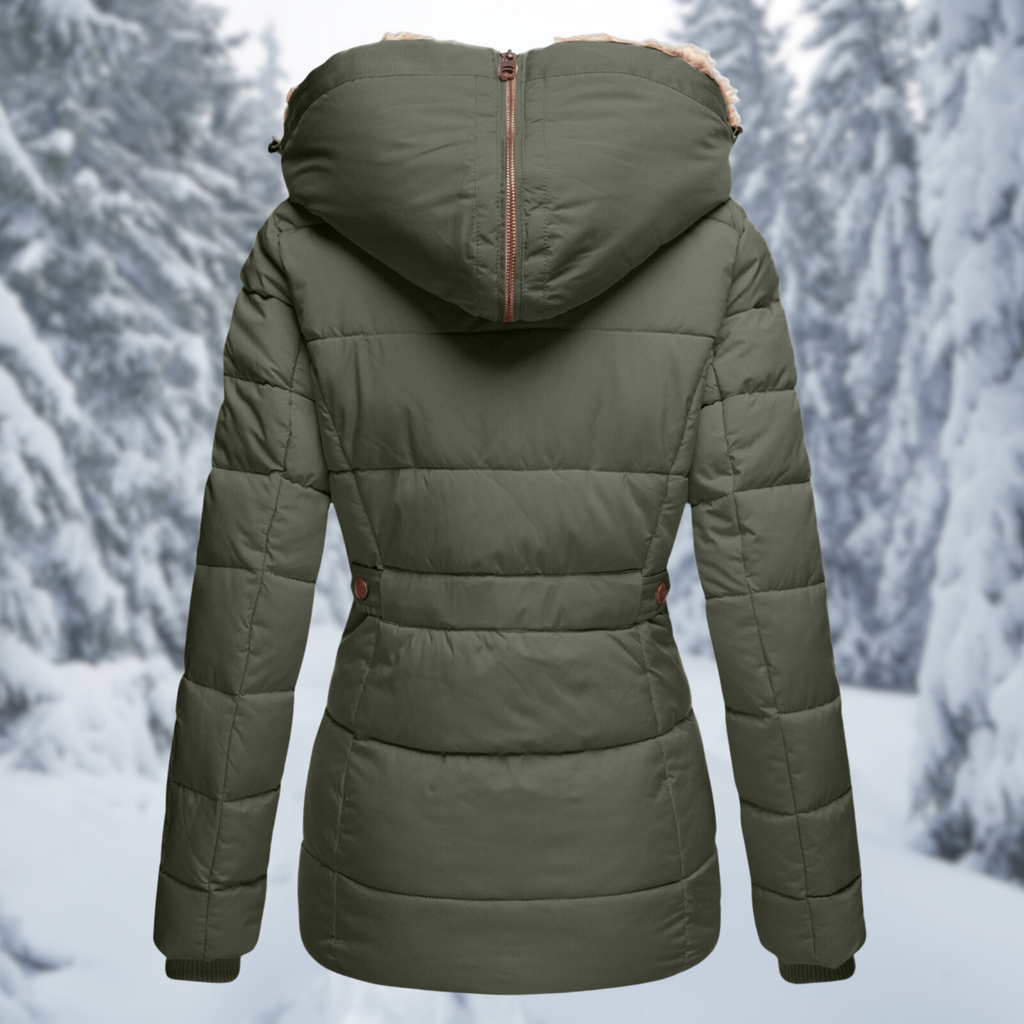 Women's Long Button Puffer Jacket | Winter
