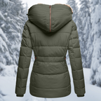 Women's Long Button Puffer Jacket | Winter