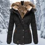 Women's Long Button Puffer Jacket | Winter