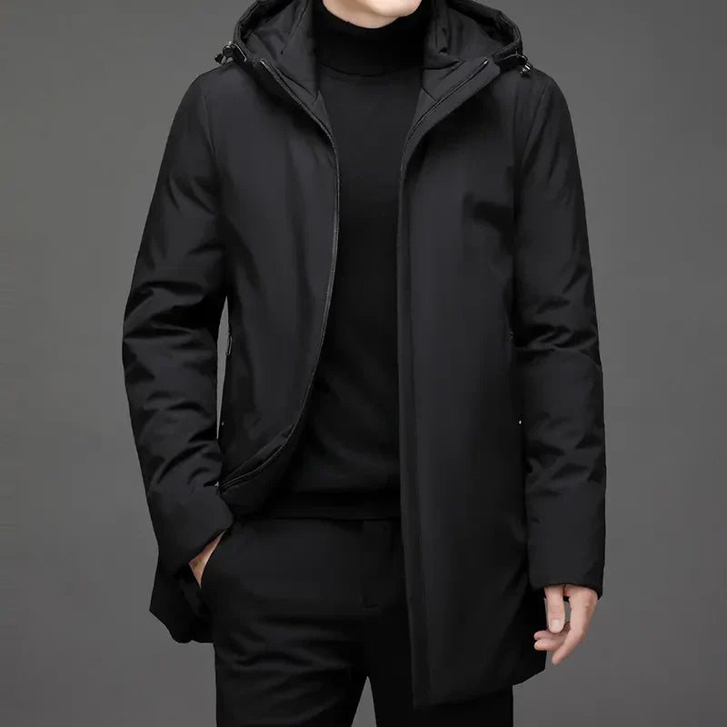 Men's Zip Up Long Sleeve Winter Jacket | Hooded