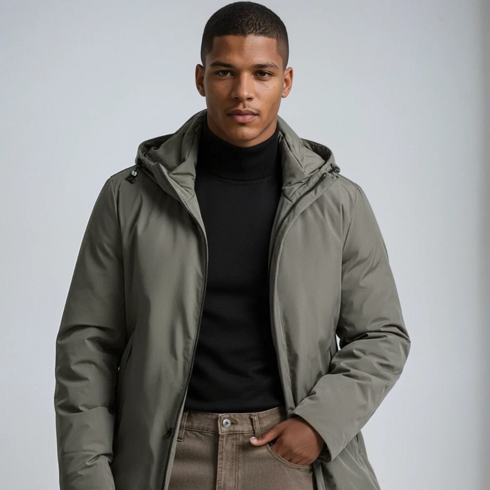 Men's Zip Up Long Sleeve Winter Jacket | Hooded