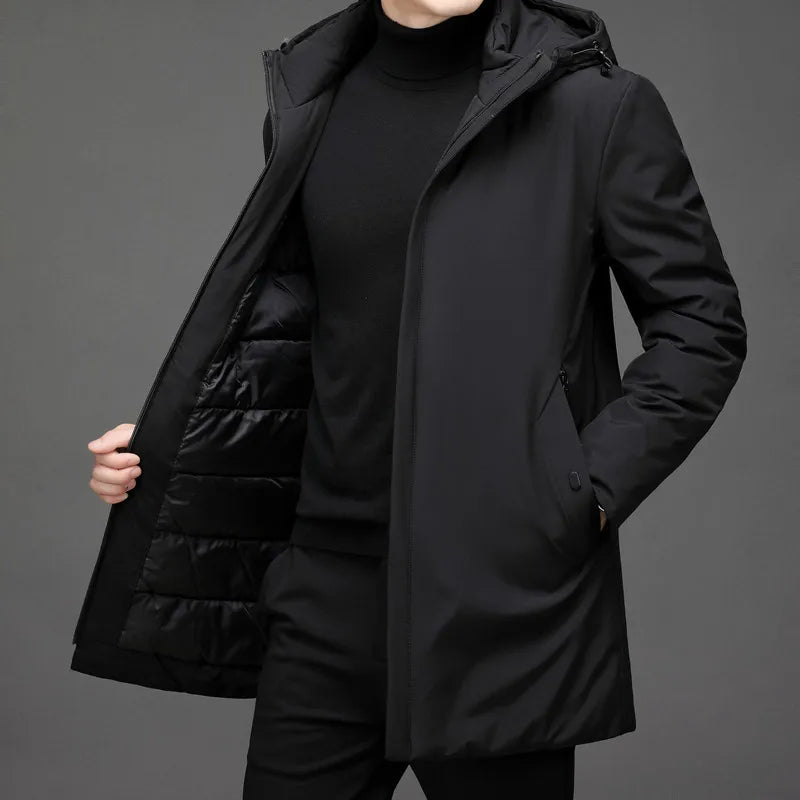 Men's Zip Up Long Sleeve Winter Jacket | Hooded