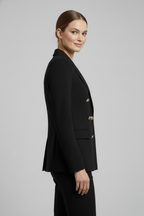 Women’s Double-Breasted Blazer with Gold-Tone Button Detail | Formal