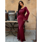 Women's Elegant Long Sleeve Evening Dress | Maxi