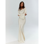 Women's Elegant Long Sleeve Evening Dress | Maxi