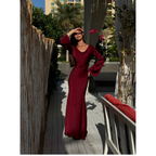 Women's Elegant Long Sleeve Evening Dress | Maxi