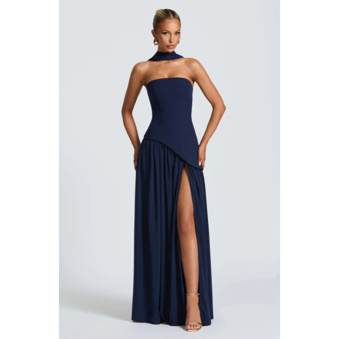 Women's Elegant Wedding Guest Strapless Dress | Maxi