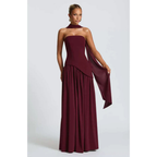 Women's Elegant Wedding Guest Strapless Dress | Maxi