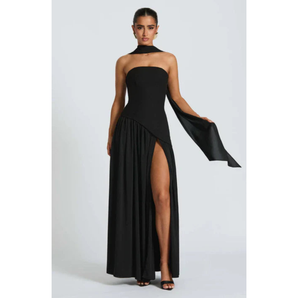 Women's Elegant Wedding Guest Strapless Dress | Maxi