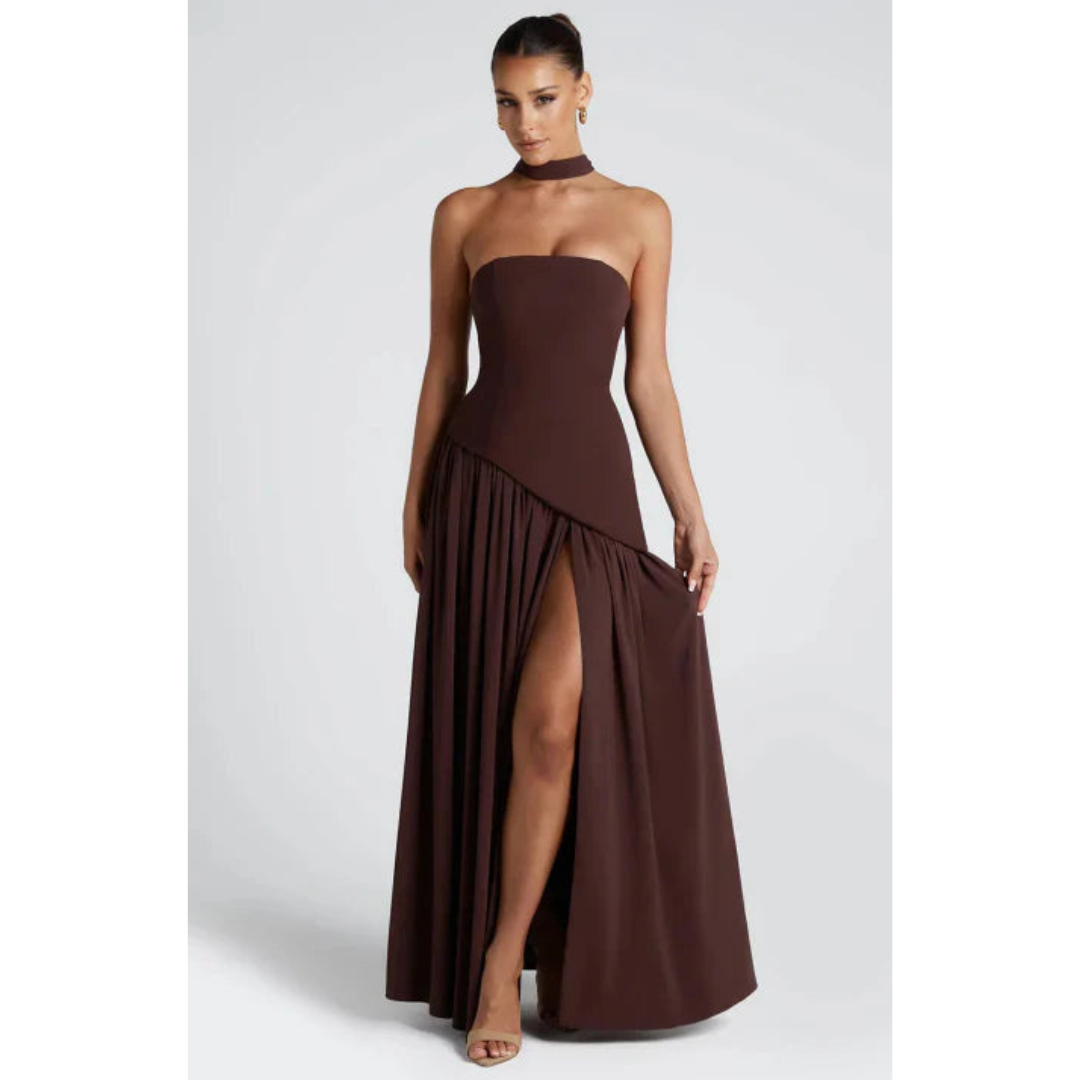 Women's Elegant Wedding Guest Strapless Dress | Maxi