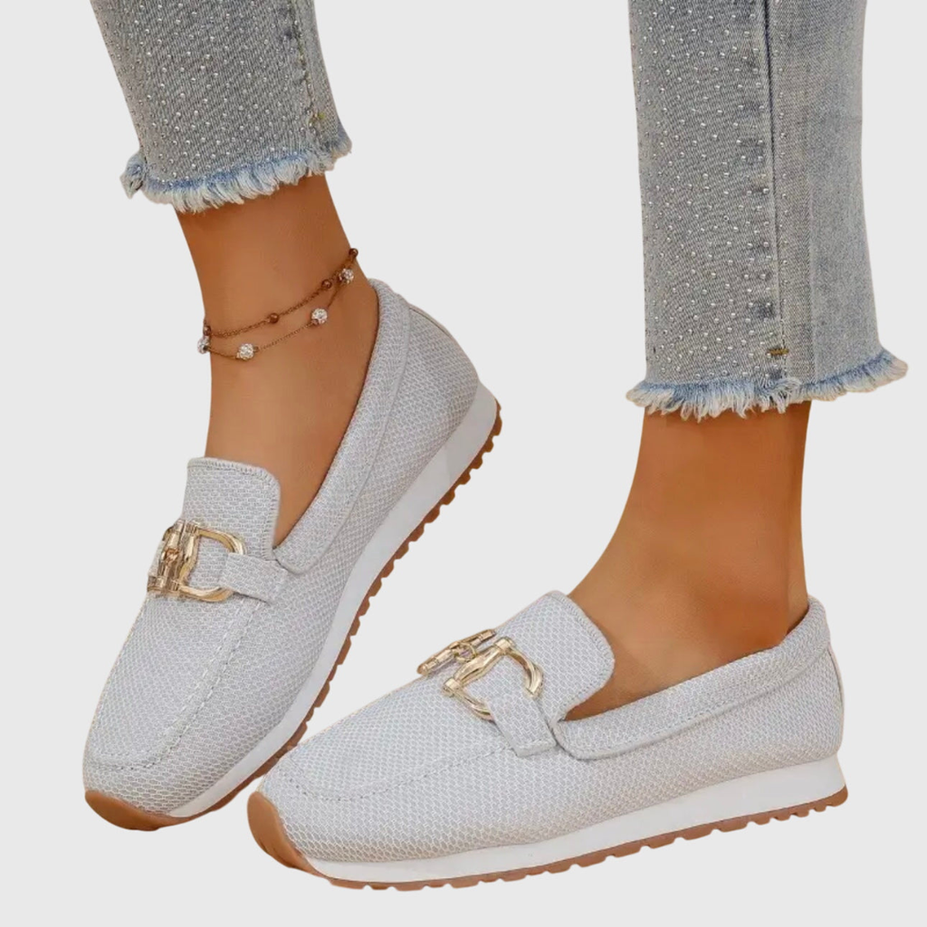 Women's Casual Buckle Detail Work Flat Loafers | Slip On