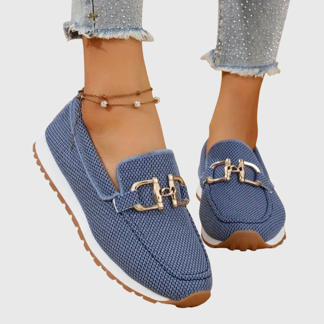 Women's Casual Buckle Detail Work Flat Loafers | Slip On