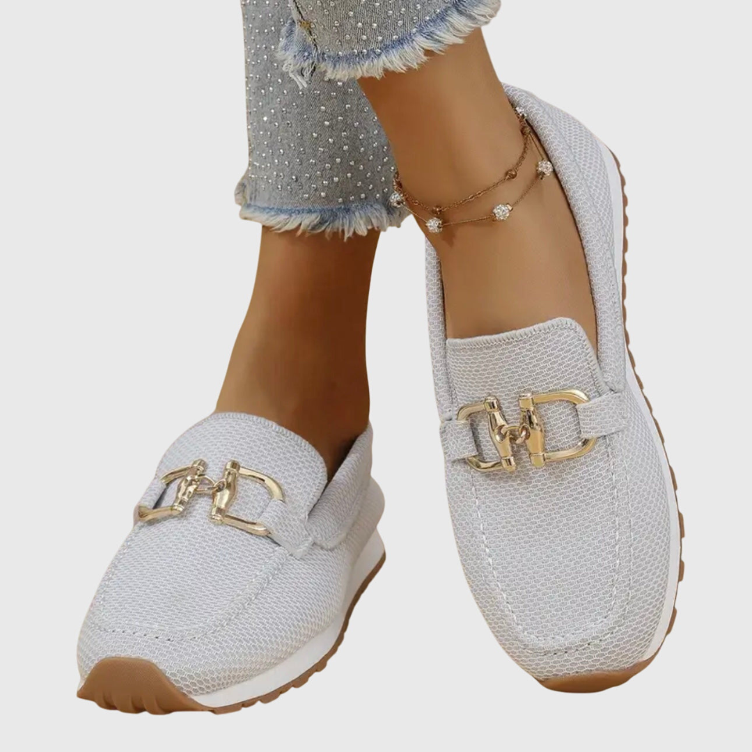 Women's Casual Buckle Detail Work Flat Loafers | Slip On
