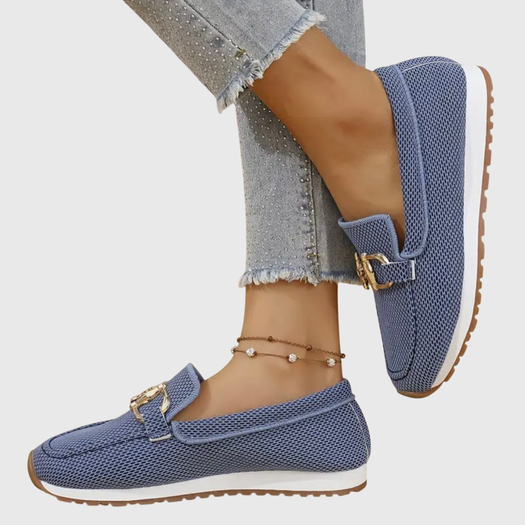 Women's Casual Buckle Detail Work Flat Loafers | Slip On