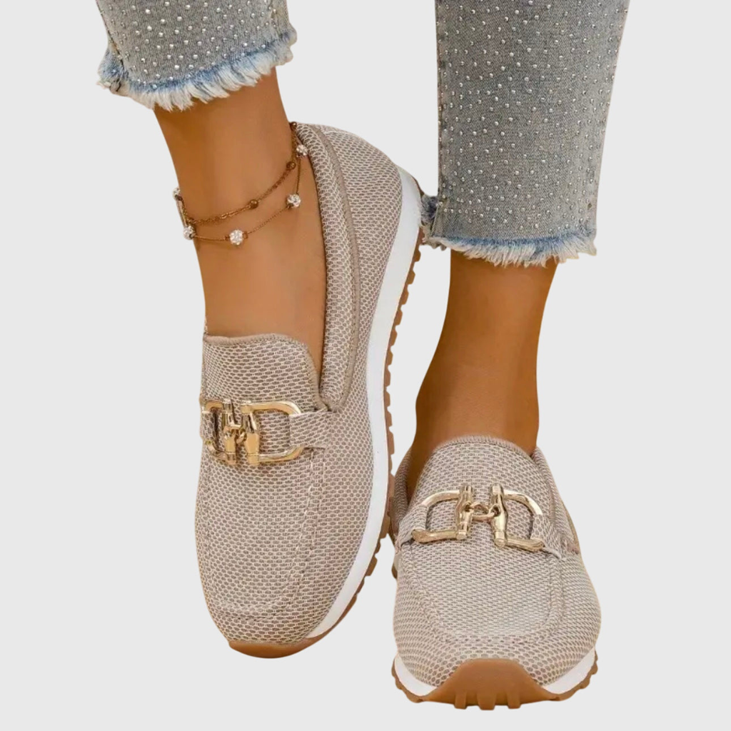 Women's Casual Buckle Detail Work Flat Loafers | Slip On