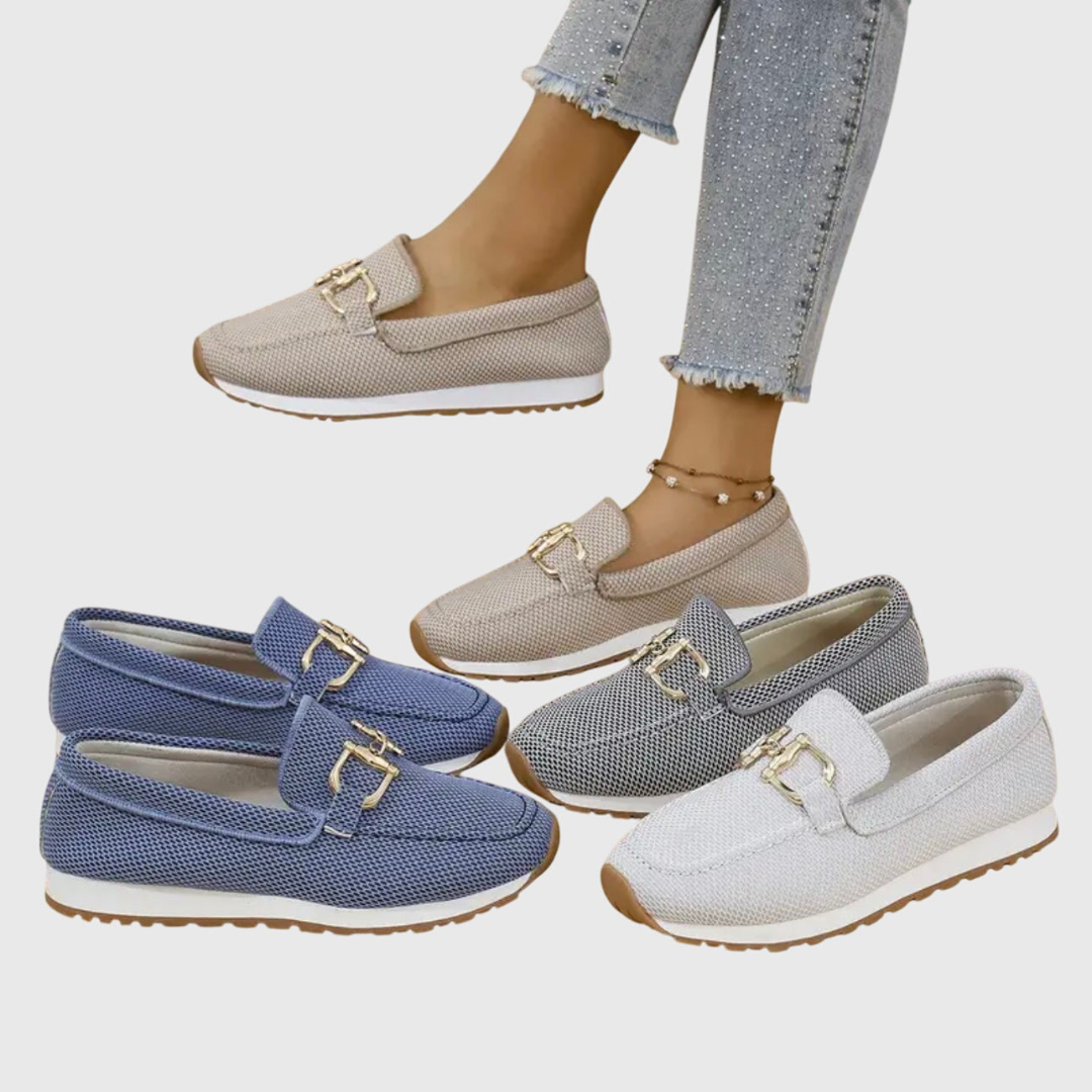 Women's Casual Buckle Detail Work Flat Loafers | Slip On
